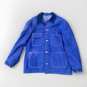 Vintage Wrangler Jacket Blue Bell Sanforized Blanket Lined Denim Chore Men's 42